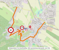 Baustellenkarte M&auml;rz bis Mai 2026, Mit Hintergrundkarte von OpenStreetMap (Lizenz siehe www.openstreetmap.org/copyright)
